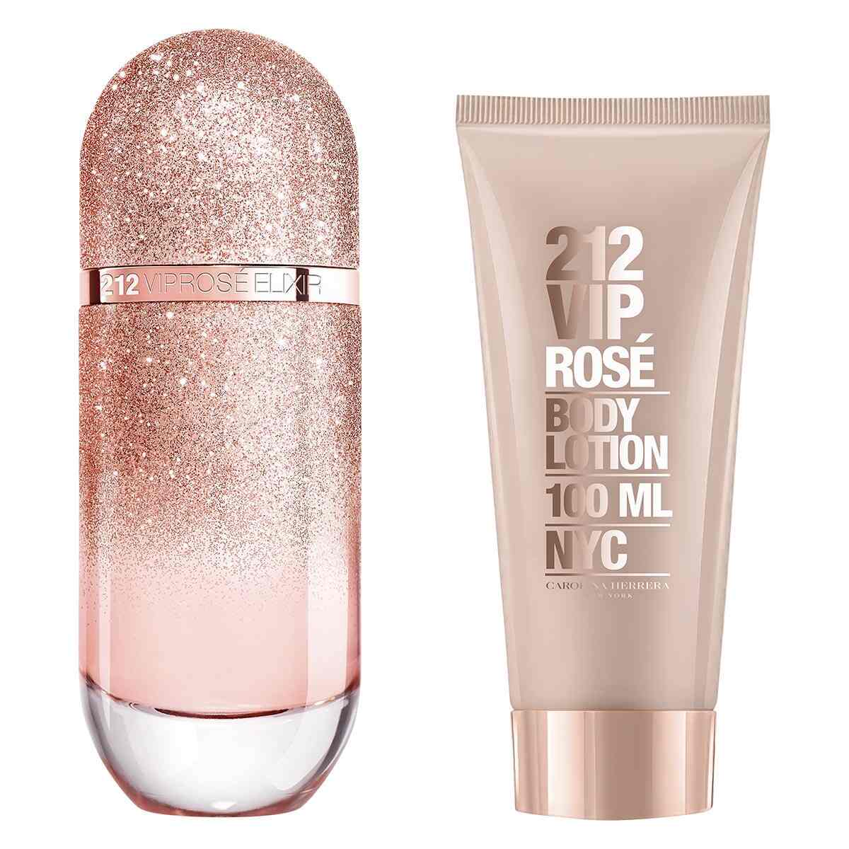 SET VIP ROSE ELIXIR EDP 80ML+CREMA CORPORAL 100ML CAROLINA HERRERA PERFUME PARA DAMA