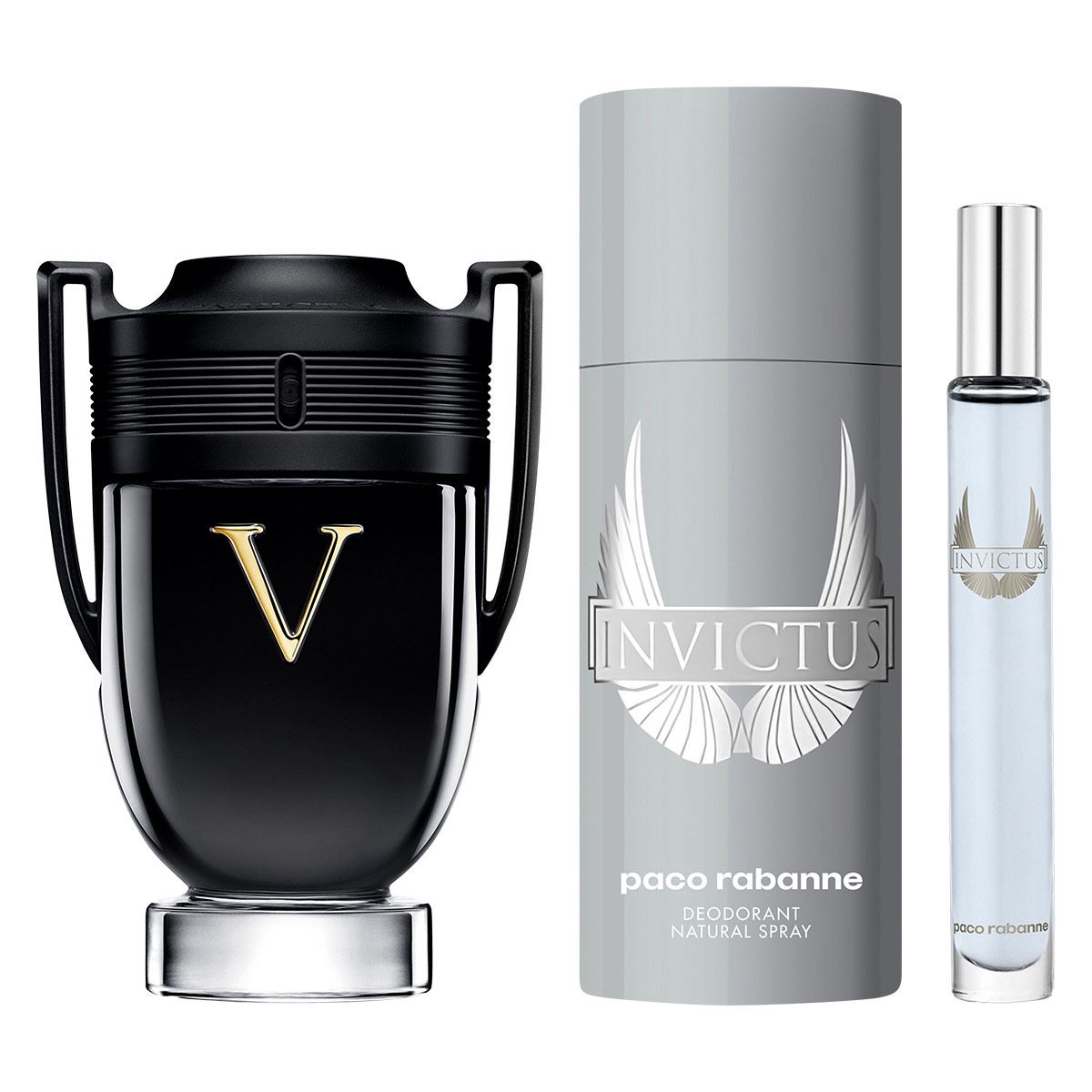 SET INVICTUS VICTORY EDP 100ML + DESODORANTE 150ML + PERFUMERO PACO RABANNE PERFUME PARA CABALLERO