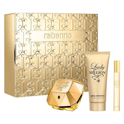 SET LADY MILLION EDP 80ML + CREMA CORPORAL 100ML + PERFUMERO PACO RABANNE PERFUME PARA DAMA