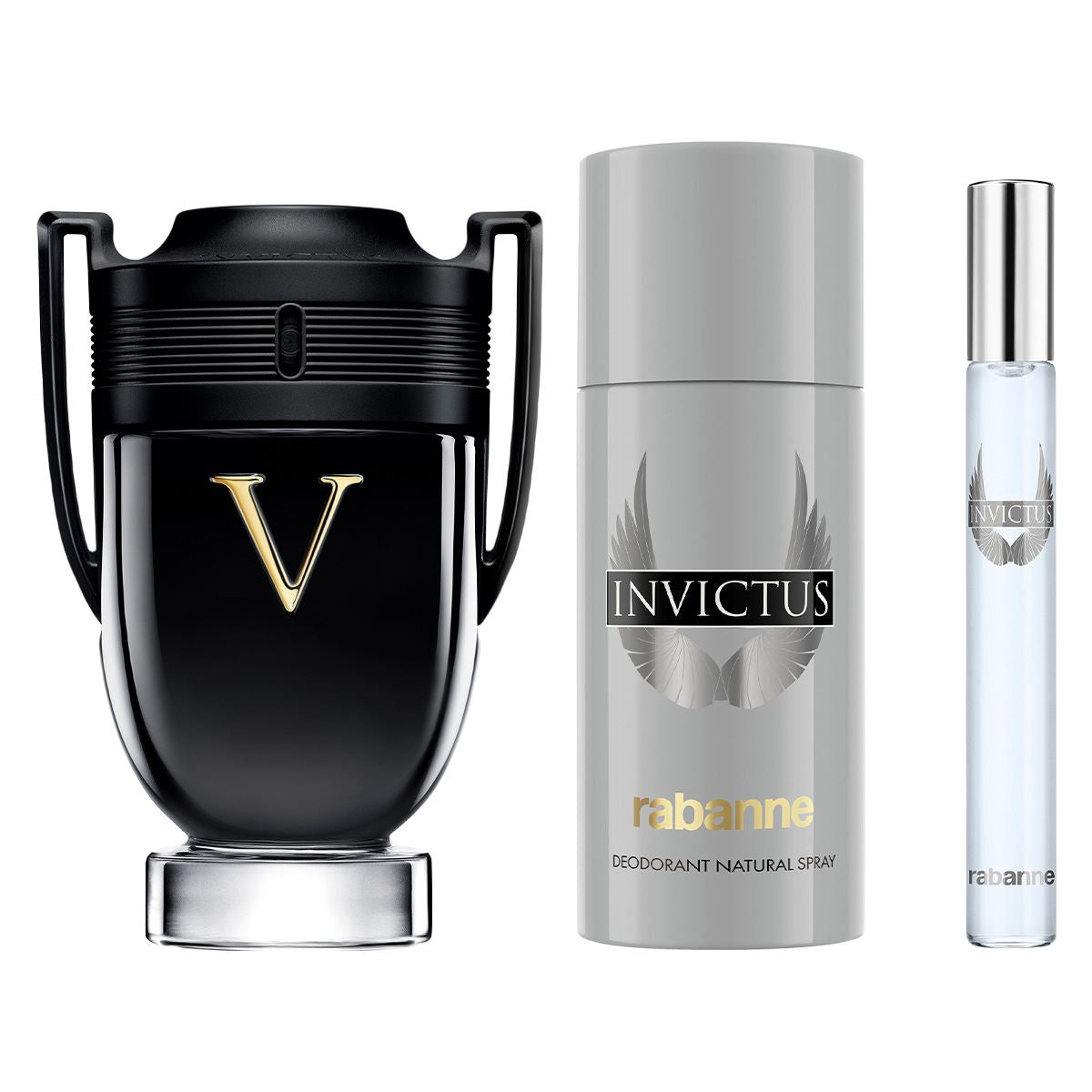 SET INVICTUS VICTORY EDP 100ML+DESODORANTE 150ML+PERFUMERO 10ML PACO RABANNE PARA CABALLERO