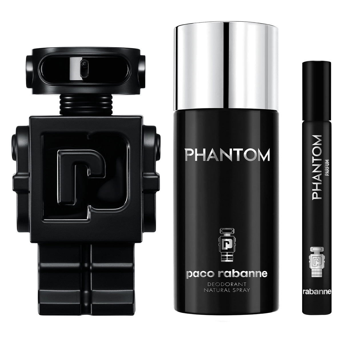 SET PHANTOM PARFUM 100ML+DESODORANTE 150ML+PERFUMERO 10ML PACO RABANNE PARA CABALLERO