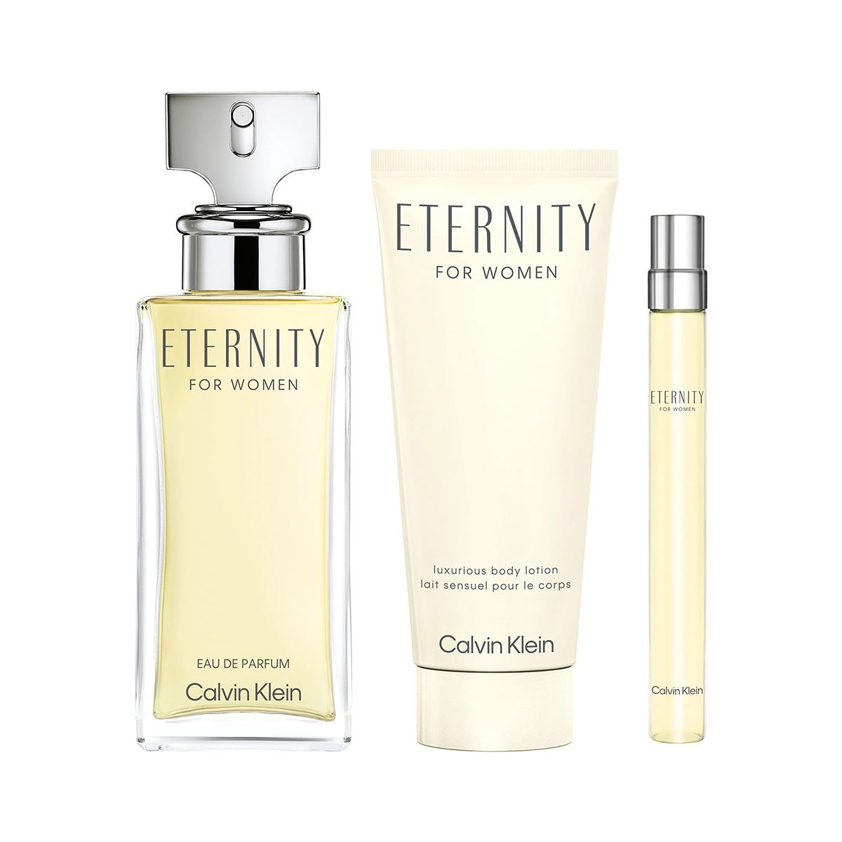 SET ETERNITY EDP 100ML+CREMA CORPORAL+PERFUMERO 10ML CALVIN KLEIN PARA DAMA