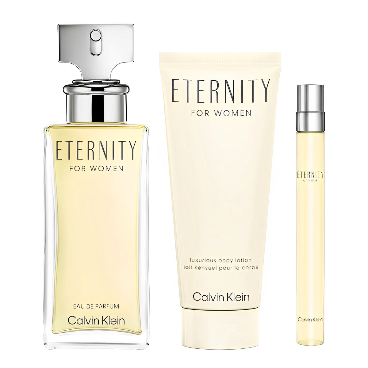 SET ETERNITY EDP 100ML + CREMA CORPORAL 100ML + PERFUMERO 10ML CALVIN KLIEN PERFUME PARA DAMA