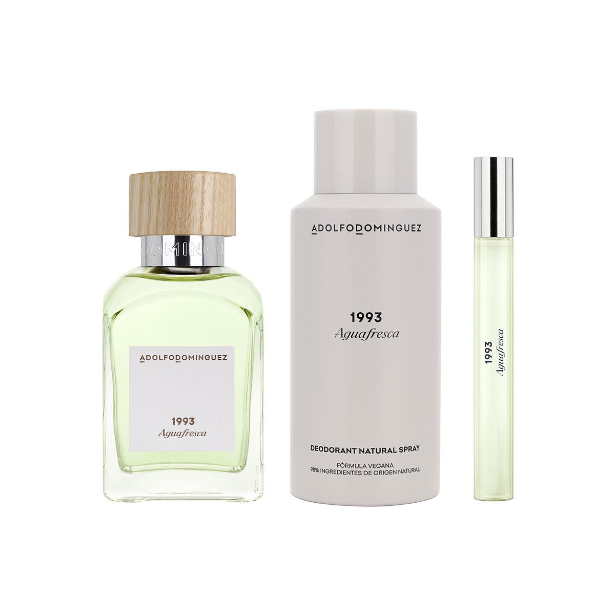 SET AGUA FRESCA EDT 120ML+DESODORANTE 150ML+PERFUMERO 10ML ADOLFO DOMINGUEZ PERFUME PARA CABALLERO