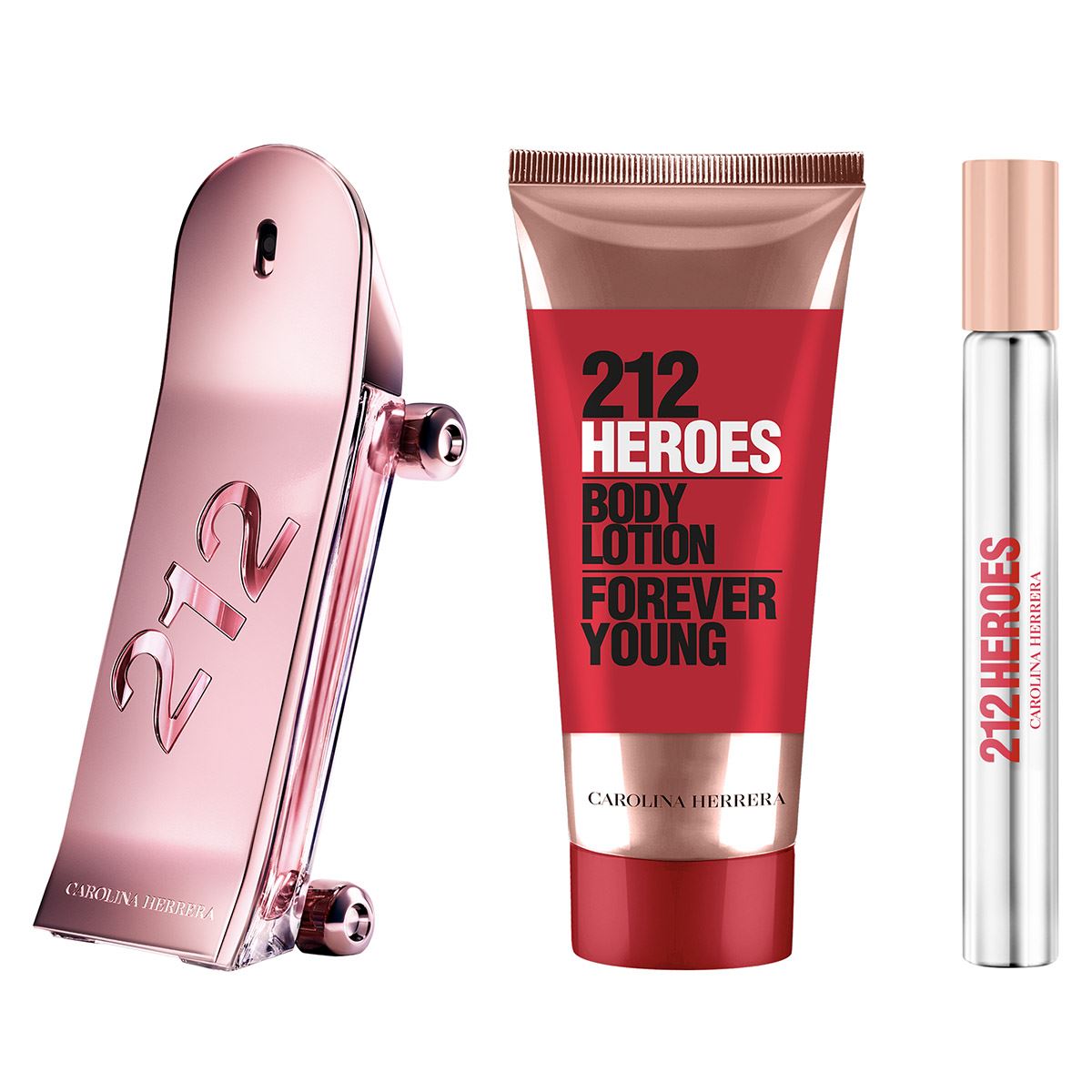 SET 212 HEROES EDP 80ML+CREMA CORPORAL 100ML+PERFUMERO 10ML CAROLINA HERRERA PERFUME PARA DAMA