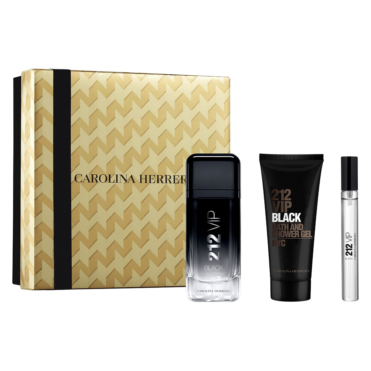 SET 212 VIP BLACK EDP 100ML + GEL DE DUCHA 100ML+ PERFUMERO 10ML CAROLINA HERRERA PERFUME PARA CABALLERO