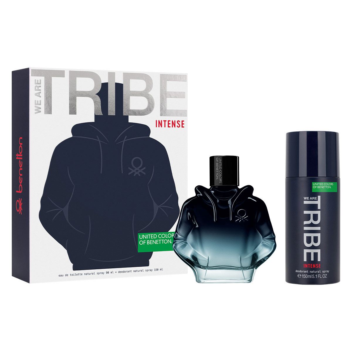 SET TRIBE INTENSE EDP 90ML + DESODORANTE BENETTON PERFUME PARA CABALLERO
