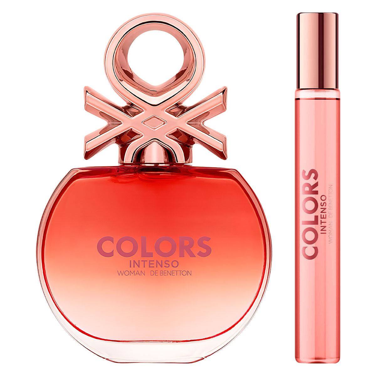 SET COLOR ROSE INTENSE EDT 80ML+ PERFUMERO 10ML BENETTON PERFUME PARA DAMA