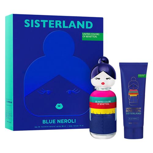 SET SISTERLAND BLUE NEROLI EDT 80ML + CREMA CORPORAL BENETTON PERFUME PARA DAMA