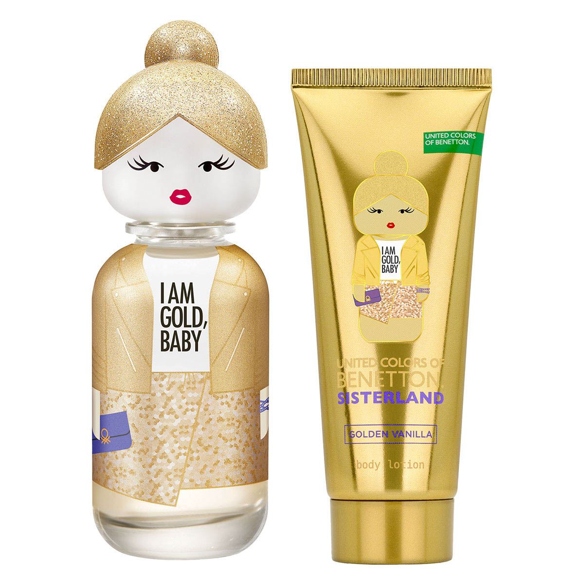 SET SISTERLAND GOLDEN VAINILLA EDP 80ML+CREMA CORPORAL 75ML BENETTON PERFUME PARA DAMA