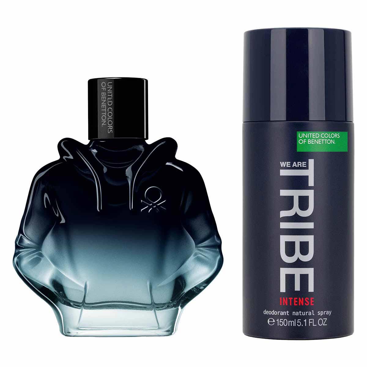 SET TRIBE INTENSE EDP 90ML+DESODORANTE 150ML BENETTON PERFUME PARA CABALLERO