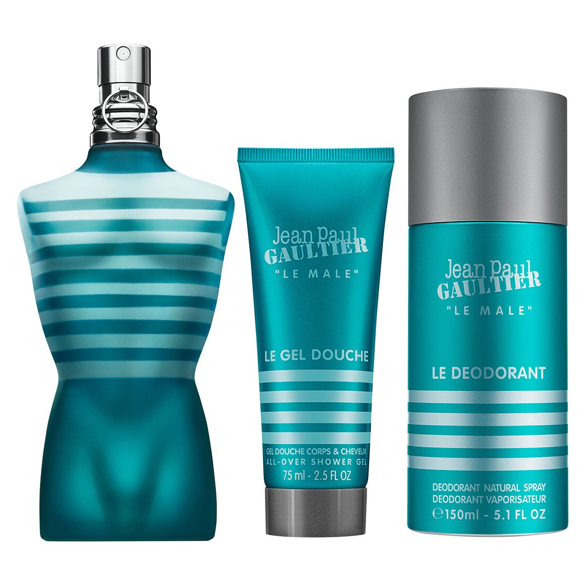 SET LE MALE EDT 125ML+SHOWER GEL 75ML +DESODOROTANTE 150ML JEAN PAUL GAULTIER PERFUME PARA CABALLERO