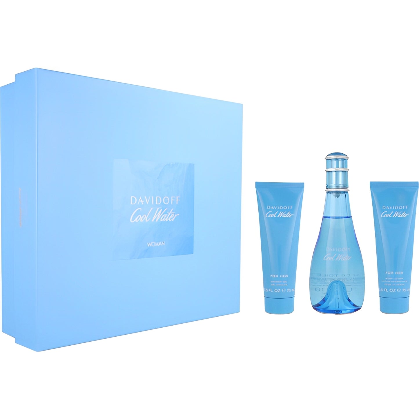 SET COOL WATER EDT 100ML + BODY LOTION 75ML + SHOWER GEL 75ML DAVIDOFF PERFUME PARA DAMA