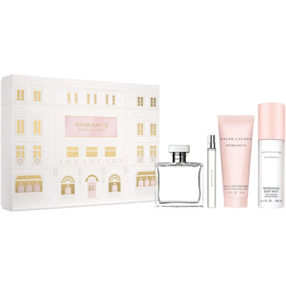SET ROMANCE EDP 100ML+CREMA CORPORAL 75ML+BODY MIST 150ML+PERFUMERO 10ML RALPH LAUREN PARA DAMA