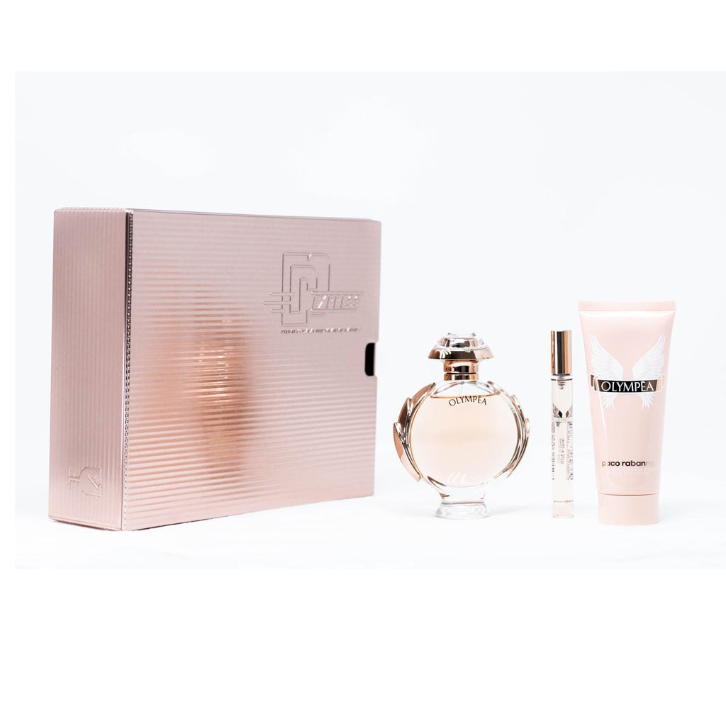 SET OLYMPÉA EDP 80 + BODY LOTION 100ML + PERFUMERO 10ML PACO RABANNE PERFUME PARA DAMA