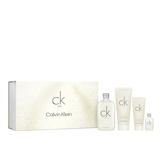SET CK ONE EDT 200ML + LOCION HIDRATANTE 200ML + GEL DE DUCHA 100ML + MINI 15ML CALVIN KLEIN PERFUME PARA UNISEX