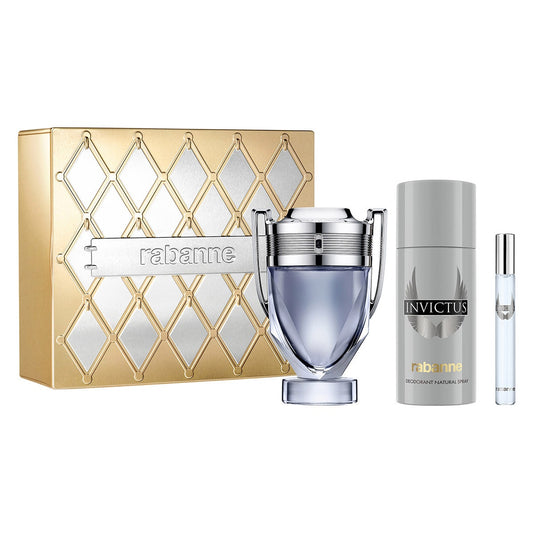 SET INVICTUS EDT 100ML + DESODORANTE 150ML + PERFUMERO 10ML PACO RABANNE PERFUME PARA CABALLERO
