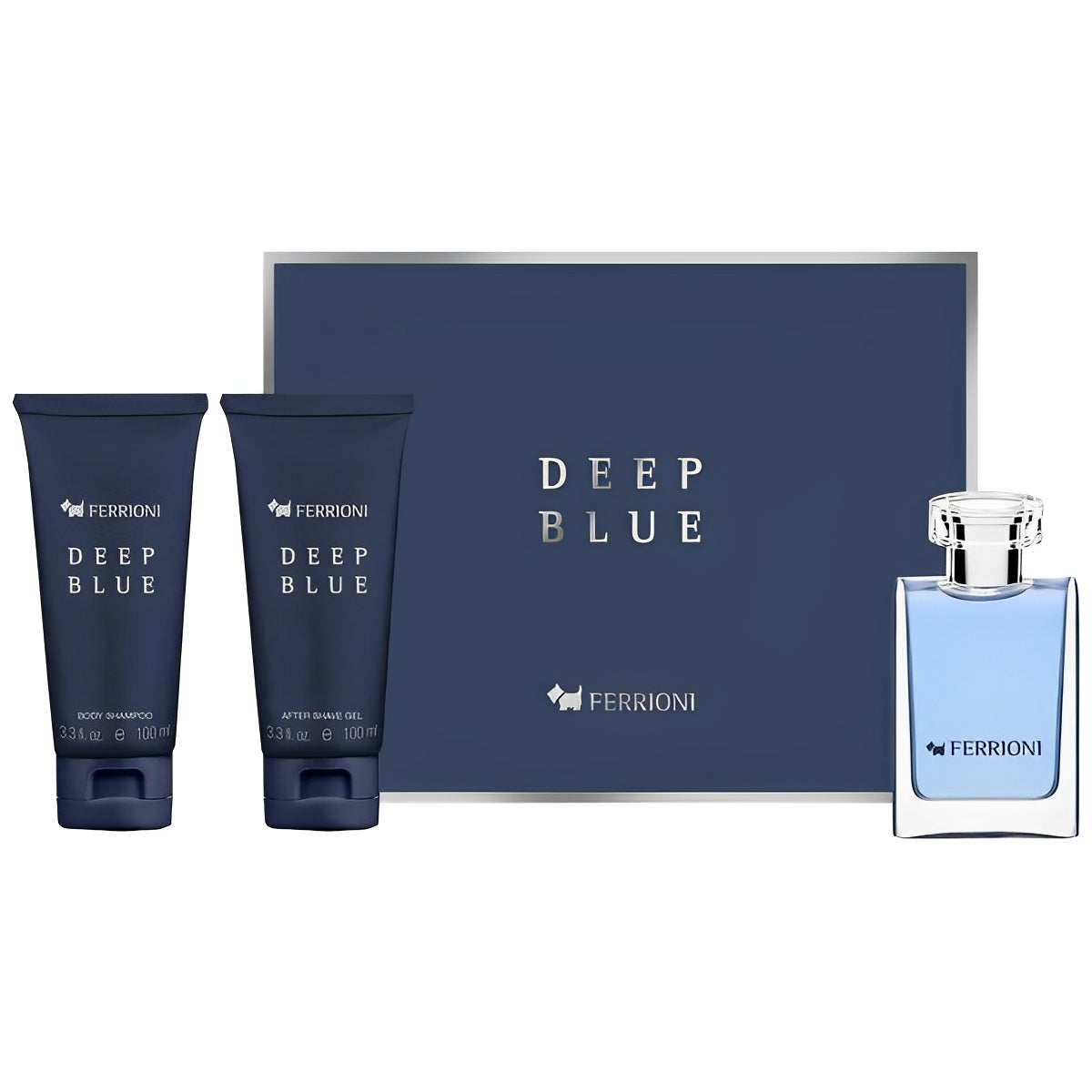 SET DEEP BLUE EDT 100ML + SHOWER GEL 100ML + AFTERSHAVE 100ML FERRIONI PERFUME PARA CABALLERO