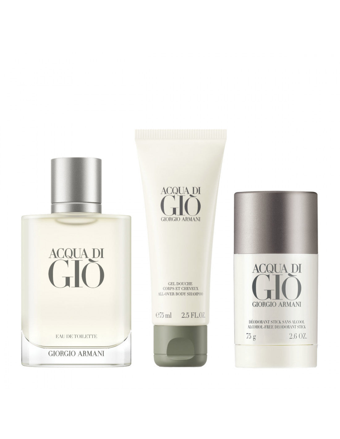 SET ACQUA DI GIO EDT 100ML + SHOWER GEL 75ML + DESODORANTE 75G ARMANI PERFUME PARA CABALLERO