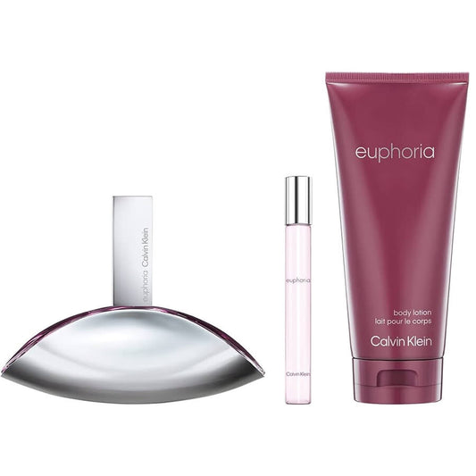 SET EUPHORIA EDP 100ML + CREMA CORPORAL 200ML + PERFUMERO 10ML CALVIN KLEIN PERFUME PARA DAMA