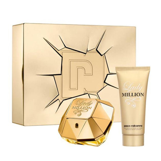 SET LADY MILLION EDP 80ML + BODY LOTION 100ML PACO RABANNE PERFUME PARA DAMA