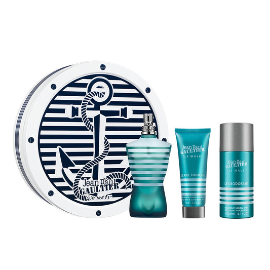 SET LE MALE EDT 125ML + SHOWER GEL 75ML + DEODORANT JEAN PAUL GAULTIER PERFUME PARA CABALLERO