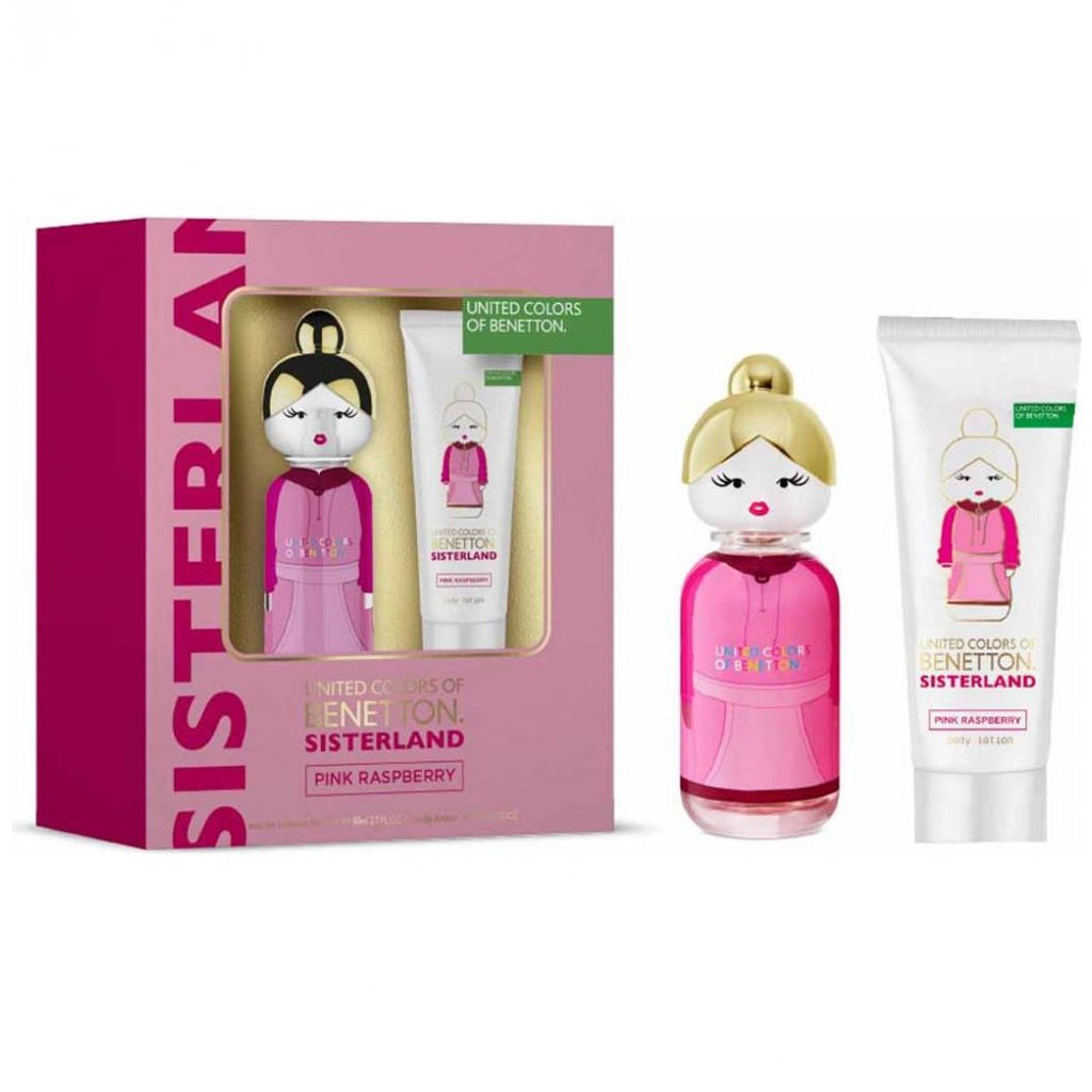 SET SISTERLAND RASPBERRY EDT 80ML + BODY LOTION 75ML BENETTON PERFUME PARA DAMA