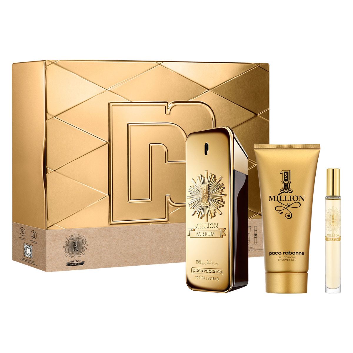 SET 1 MILLION PARFUM 100ML SHOWER GEL 100ML + PERFUMERO PACO RABANNE PERFUME PARA CABALLERO