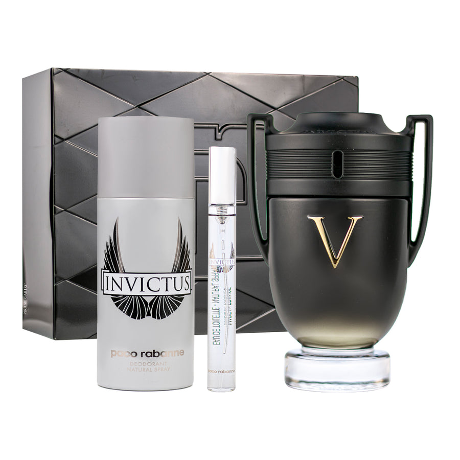 SET INVICTUS VICTORY EDP 100ML + DESODORANTE 150ML + PERFUMERO PACO RABANNE PERFUME PARA CABALLERO