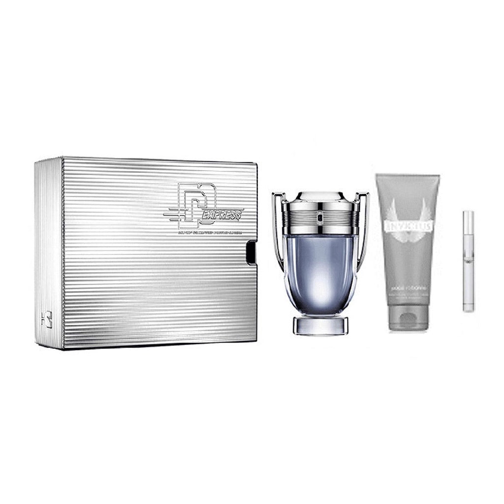 SET INVICTUS EDT 100 ML + DEODORANT 150 ML + PERFUMERO 10 ML PACO RABANNE PERFUME PARA CABALLERO