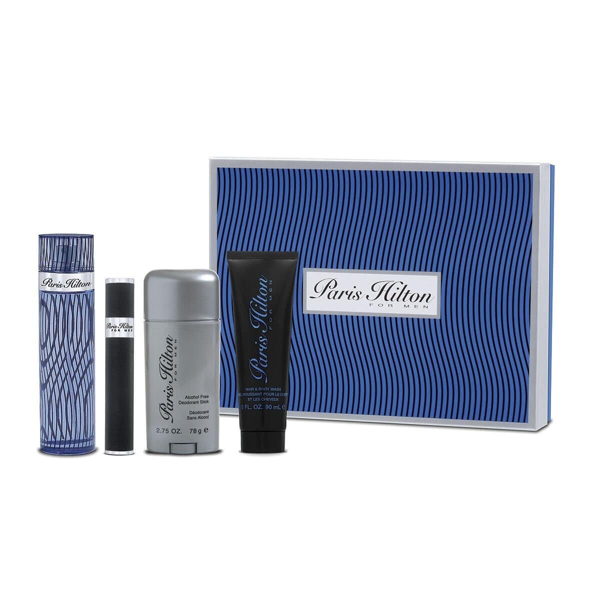 SET PARIS HILTON FOR MEN EDT 100ML+ DESODORANTE + SHOWER GEL + PERFUMERO PARIS HILTON PERFUME PARA CABALLERO