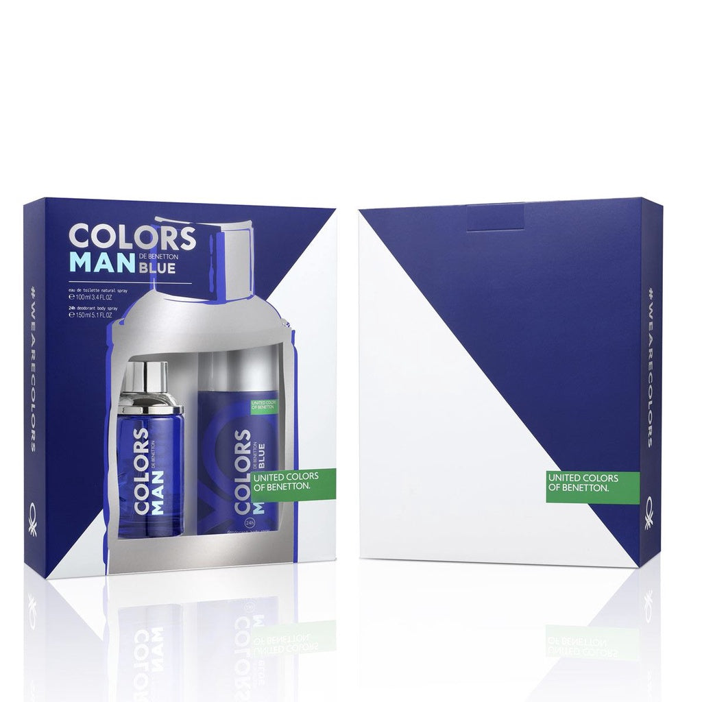 SET COLOR MAN BLUE EDT 100ML + DEODORANT 150ML BENETTON PERFUME PARA CABALLERO