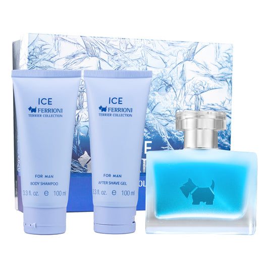 SET FERRIONI ICE BLUE EDT 100ML + SHOWER GEL 100ML + AFTERSHAVE 100ML FERRIONI PERFUME PARA CABALLERO