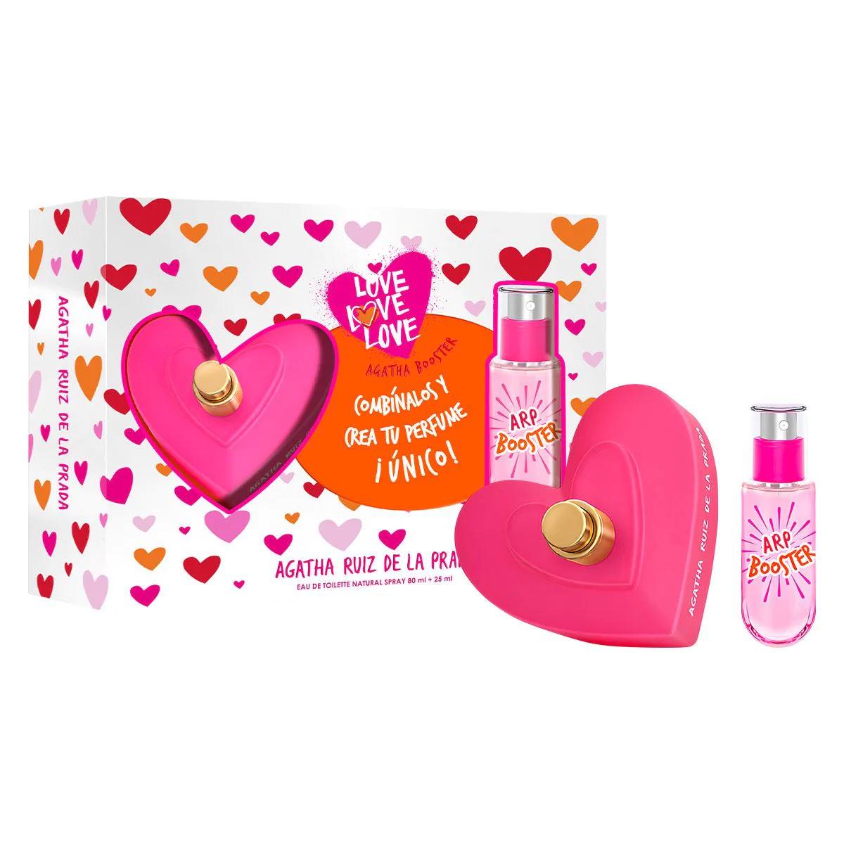 SET LOVE LOVE LOVE EDT 80ML + BOOSTER AGATHA RUIZ DE LA PRADA PERFUME PARA DAMA