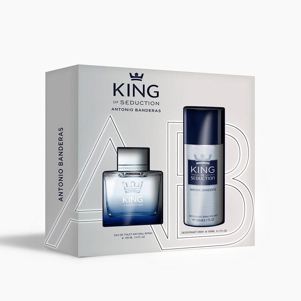 SET KING OF SEDUCTION EDT 100ML + DESODORANTE 150ML PERFUME PARA CABALLERO