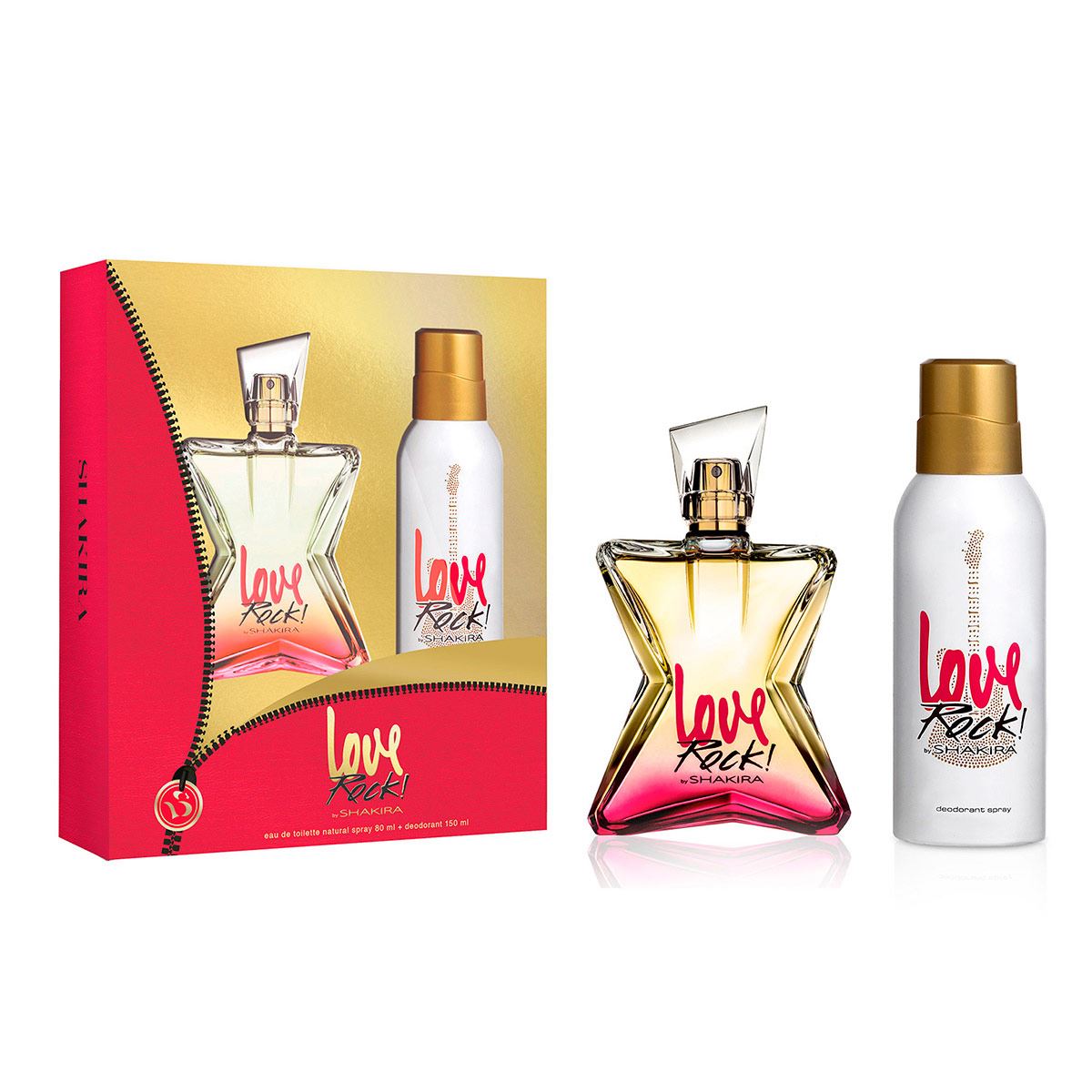 SET LOVE ROCK EDT 80ML + DESODORANTE 150ML SHAKIRA PERFUME PARA DAMA