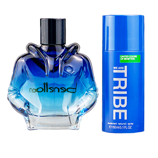 SET WE ARE TRIBE EDT 90ML+ DESODORANTE 150ML BENETTON PERFUME PARA CABALLERO