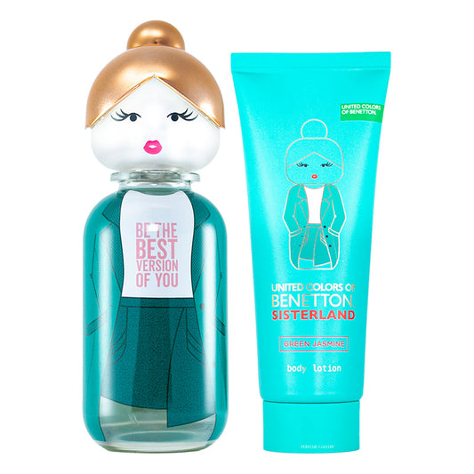 SET SISTERLAND GREEN JASMINE EDT 80ML + BODYLOTION 75ML BENETTON PERFUME PARA DAMA