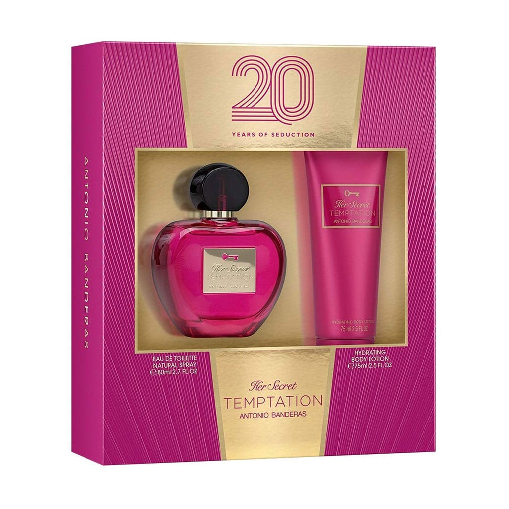 SET HER SECRET TEMPTATION EDT 80ML + BODY LOTION 75ML ANTONIO BANDERAS PERFUME PARA DAMA