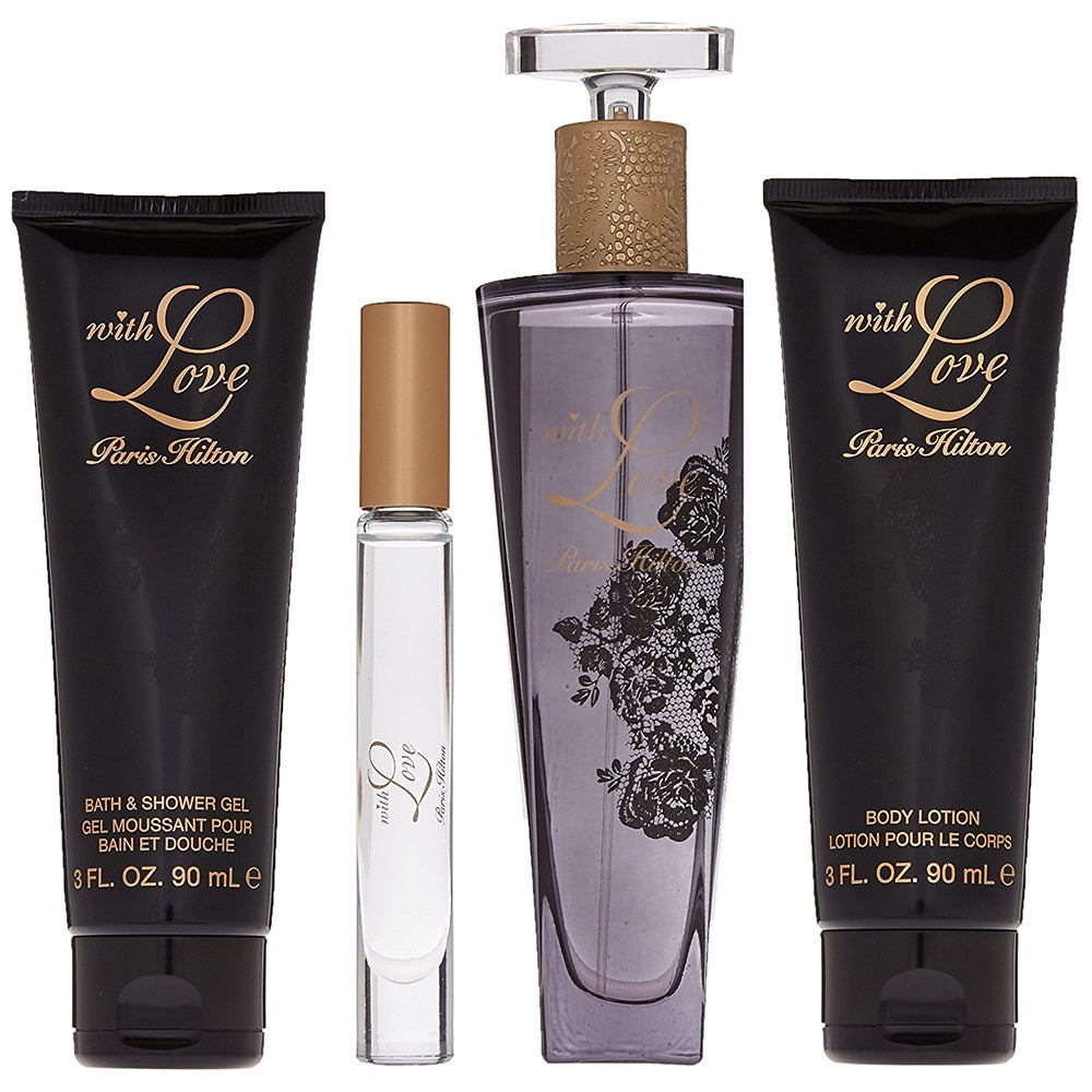 WITH LOVE EAU DE PARFUM 100ML +BODY LOTION + SHOWER GEL PARIS HILTON PARA DAMA