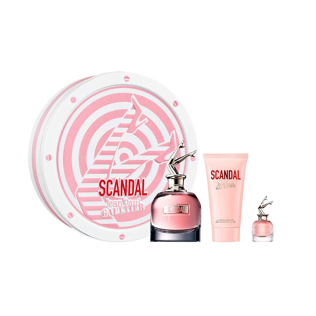 SET SCANDAL EDP 80ML + BODY LOTION 75ML + MINIATURA JEAN PAUL GAULTIER PERFUME PARA DAMA