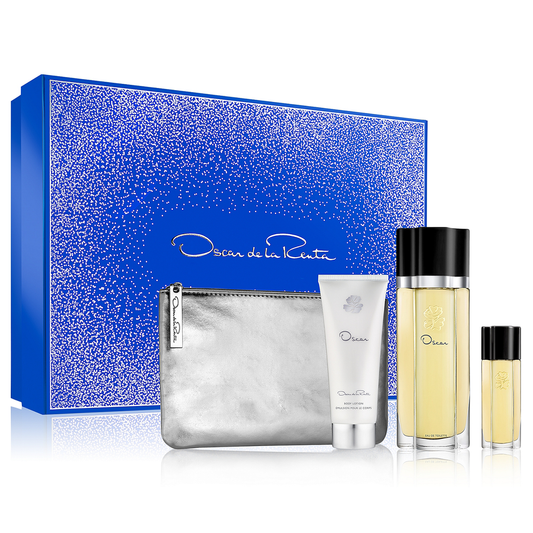 SET OSCAR EDT 100ML + CREMA CORPORAL 100ML + PERFUMERO 15 ML + COSMETIQUERA OSCAR DE LA RENTA PERFUME PARA DAMA